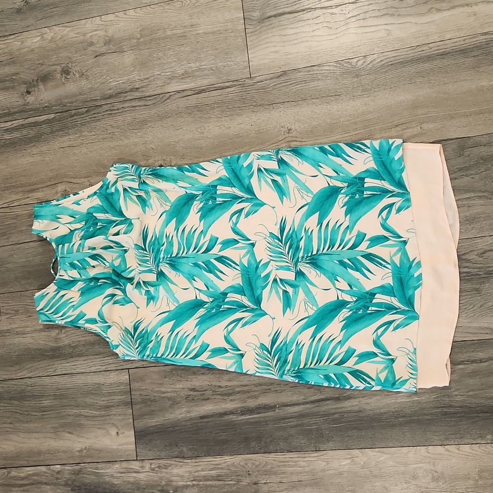 H & M Tropical Leaves Pattern Mid Dress Size 4